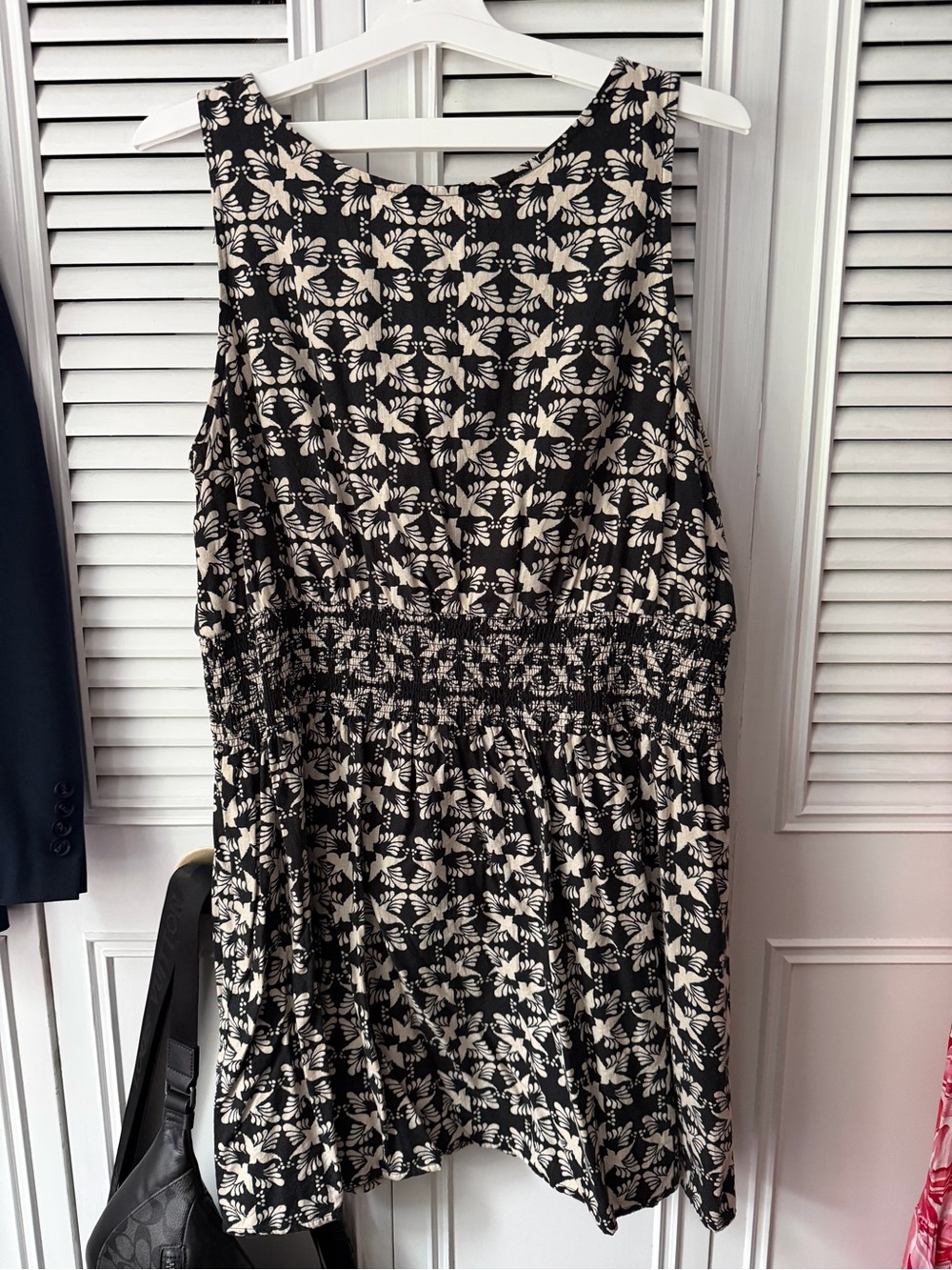 Target Black and Cream Floral Sleeveless Mini Dress